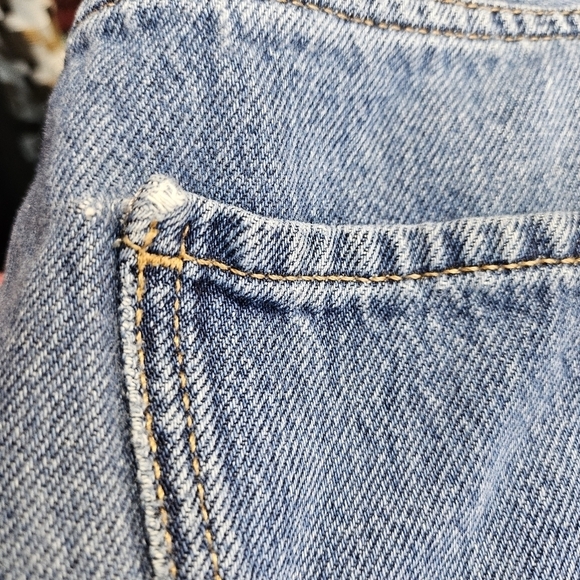 Zara Straight Leg Button Fly Blue Denim Jeans Size 4 - Picture 8 of 9